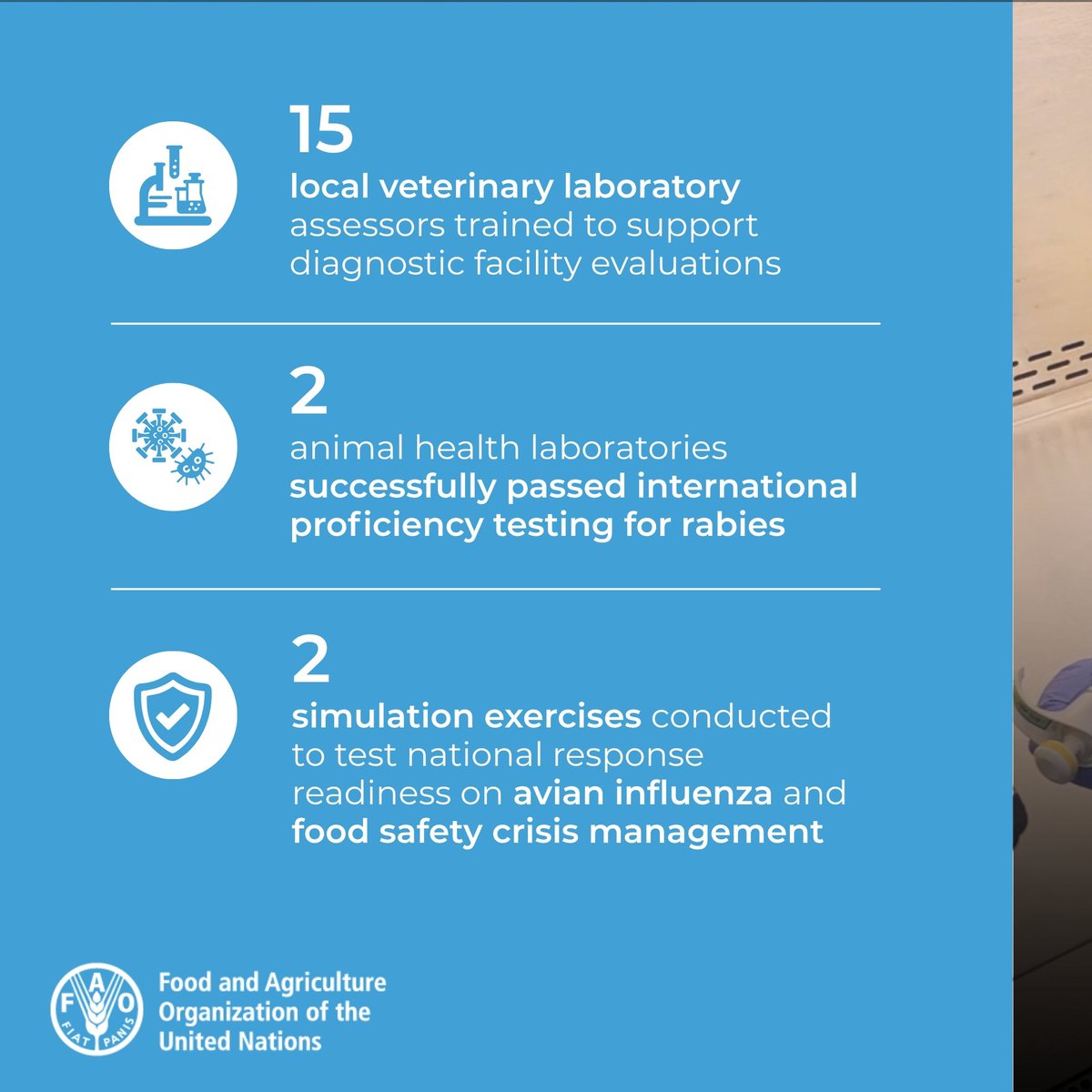FAOPhilippines's tweet photo. Preparing for the next pandemic requires a #OneHealth approach, and the role of animal health in agrifood systems is critical in preventing diseases at their source. 🐓👤🌱

Through the Resilient Philippines Project of the @Pandemic_Fund , the @dacentralph -Bureau of Animal Industry , the Department of Health (Philippines) , and @FAOPhilippines are working together to strengthen governance, risk surveillance, and outbreak response in the animal and public health systems.

Together, we are empowering farmers, animal and human health workers, and local stakeholders by building their capacities to enable them to actively participate in disease prevention, preparedness, and response.

📖 Read FAO and the Pandemic Fund Project Highlights (April to June 2026): https://t.co/v02YwhHOPS

#OneHealth #ResilientPhilippines #PandemicFund