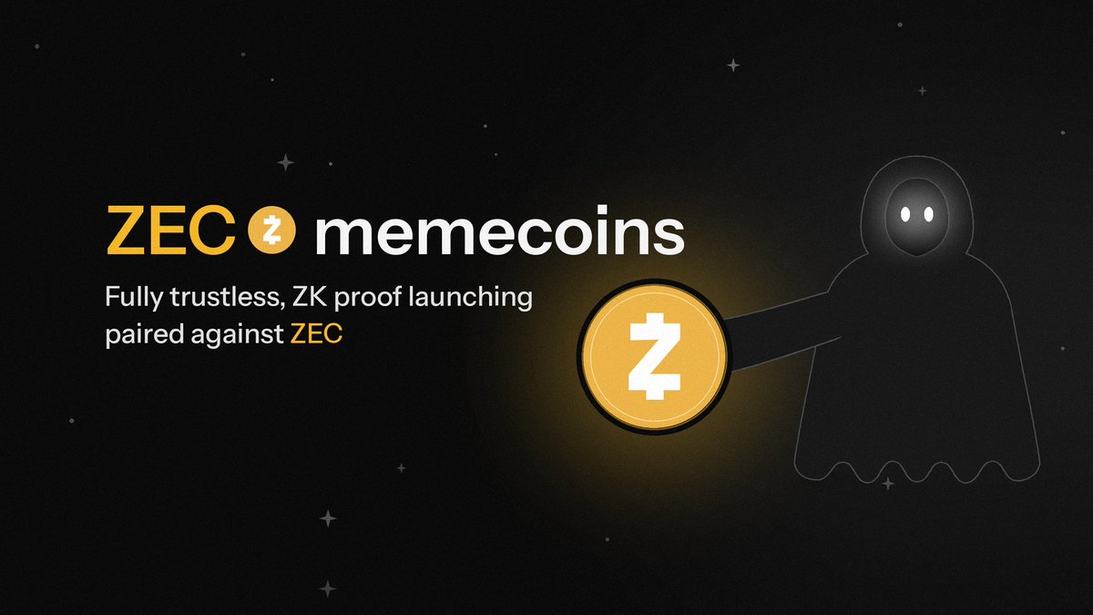 shadedzk's tweet photo. 1/ Memecoins, priced in ZEC.

Launch on Shaded and your coin's curve trades in ZEC, not SOL. Every trade gets a Zcash transaction that records it. And now you can cash out straight to your Zcash wallet, shielded.

https://t.co/5zM5B9Ae9X 🧵 https://t.co/GTQTUw1SaF