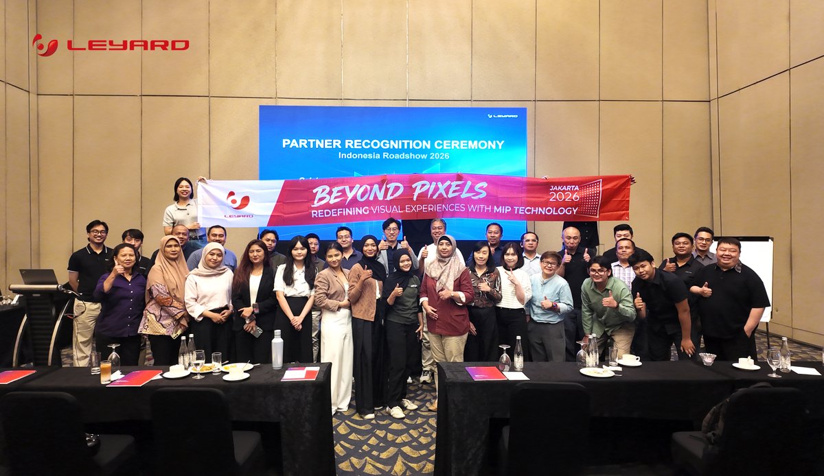 Leyard_int's tweet photo. That's a wrap on the Leyard Indonesia Roadshow 2026 in Jakarta! A huge thank you to all our valued partners for joining us "Beyond Pixels."
#Leyard #MIPTechnology #LEDDisplay #JakartaEvent #VisualExperience #DisplayTech #Roadshow2026 https://t.co/2qAq6zXFmm