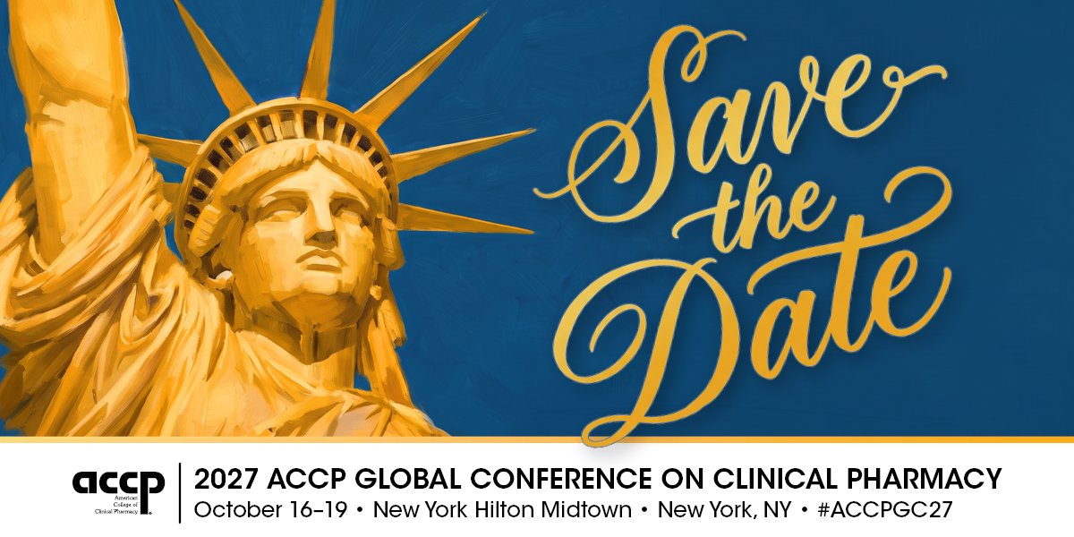 ACCP's tweet photo. While we continue celebrating #ACCPAM26, we’re already looking ahead to what’s next!

Save the date for ACCP’s 2027 Global Conference in New York City, October 16–19, 2027. The event will bring together members from around the world for impactful international programming and expanded opportunities for global collaboration.

We hope to see you there!