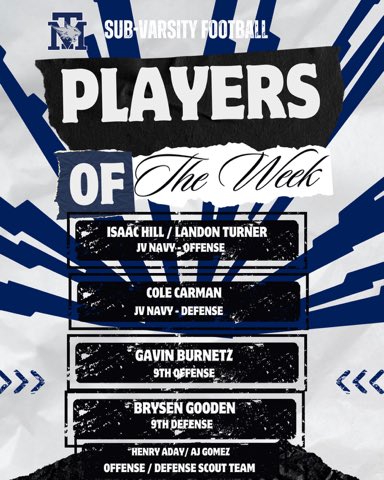 Football_TMHS's tweet photo. Congratulations to our Players of the Week vs. Klein Forest! Let’s roll it again this week! #BECATS @TISDTMHS @TISD_athletics @CoachJDCary https://t.co/PGEwlCceQA
