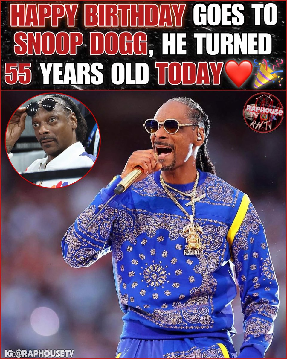 raphousetv2's tweet photo. Happy Birthday Goes Out To Snoop Dogg, He Turned 55 Years Old Today. https://t.co/2Bc1HBepog