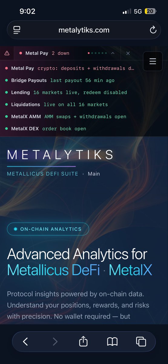 TeckncalTuesday's tweet photo. So my account was one of the accounts that got exploited.  I just received my funds back.  @MarshallHayner  thank you and your team for your hard work.    

It also looks like they’re turning everything back on.  The lending platform and liquidations are turned back on according to my website alert.  

$XPR $METAL