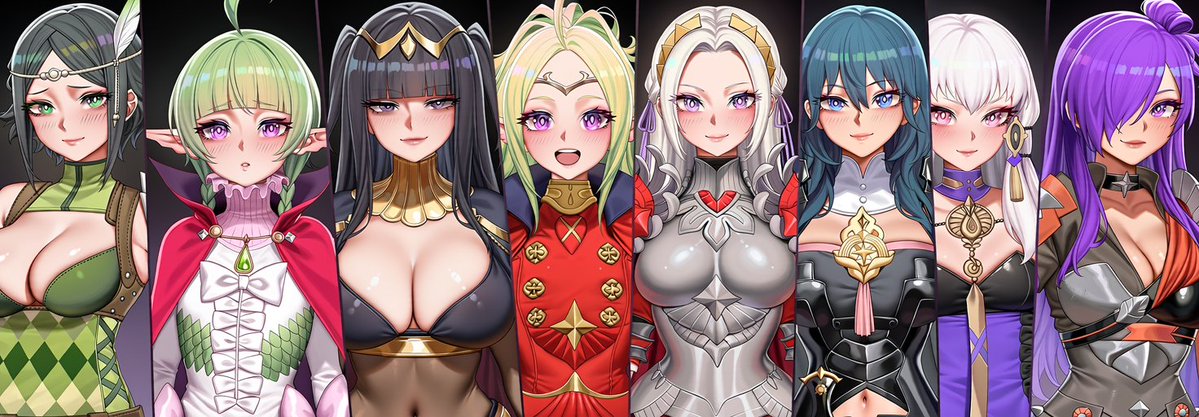 EmperorNowi's tweet photo. Thanks to @LycurgusAI, I finally have a new banner. I've been needing an update since my 300 follower mark.
I'd like to share the initial draft. We agreed it was a bit too plain, thus we settled on 4 individual images.
#Noire #Nah #Tharja #Nowi #Edelgard #Byleth #Lysithea #Shez https://t.co/i5b9ISLuqQ