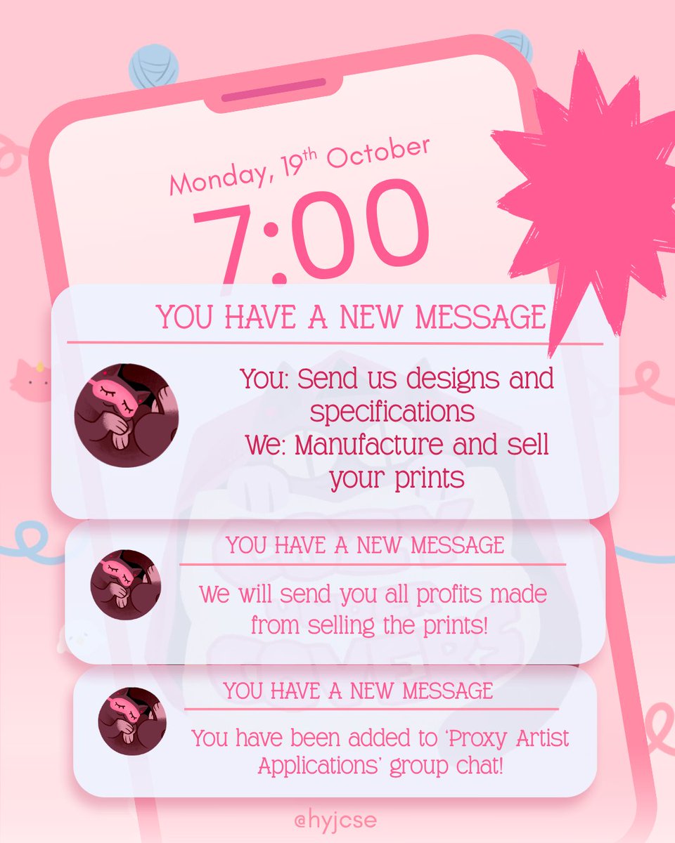 hyjcse's tweet photo. We’re opening proxy sales!🎉

Send us your design and specifications, we’ll produce and sell your prints, and send you the profits. (More details in form below!)

Fill out the form to apply! Open from October 19th to December 15th: https://t.co/Wz3PWhzt7C

(DM for additional Q's) https://t.co/mcjdmAcDRt