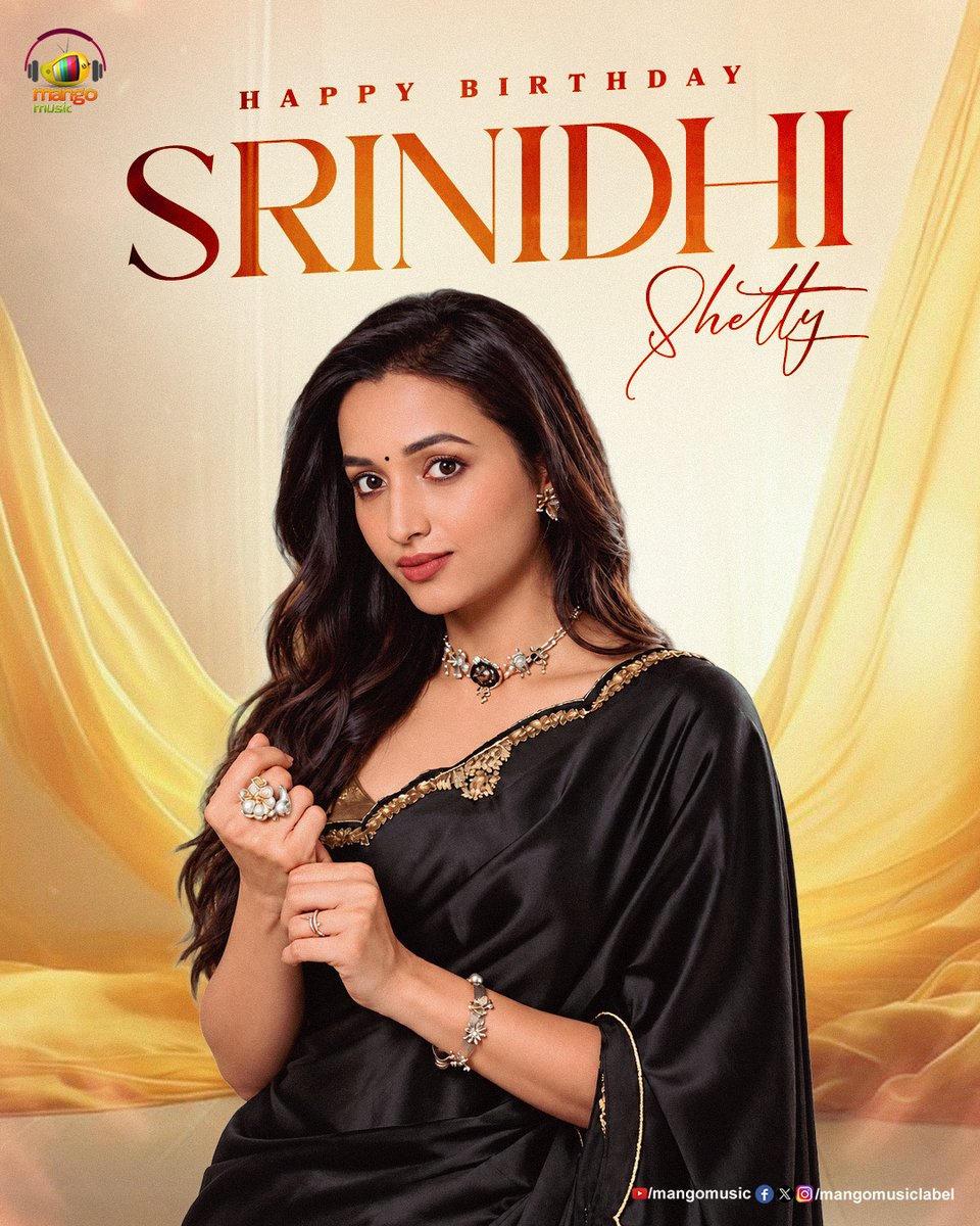 MangoMusicLabel's tweet photo. Wishing Srinidhi Shetty a very Happy Birthday! 🎂✨
A talented actress and model known for her charming screen presence and memorable performances. Wishing you happiness, success, and many more wonderful films ahead! 🎬

#HappyBirthdaySrinidhiShetty #SrinidhiShetty #SrinidhiShettyBirthday #Actress #IndianCinema #FilmStar #MangoMusic #WhackedOutMedia #MangoMassMedia