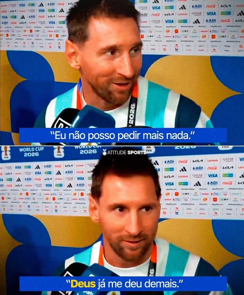 MessiLeoBrasil_'s tweet photo. "Eu não posso pedir mais nada. Deus já me deu demais."

- Lionel Messi. https://t.co/wONZ2cQHQd