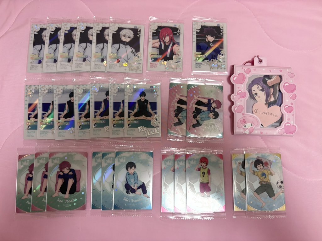 sweet44o_'s tweet photo. ꒰ 交換┊︎譲渡┊︎買取 ꒱ ブルーロック ウエハース6

譲┊︎画像
求┊︎御影玲王ER、O≫ E閃堂、E蟻生

⟡閃堂、蟻生は2枚目との交換のみ
⟡ER⇔ER、O⇔Oの交換優先
⟡シクレと千切は条件の良い方優先
⟡2枚目は定価+送料で譲渡可◎
⟡求は玲王含む買取も受付けてます

お気軽にお声掛けください🌸 https://t.co/Tgtzsgcd2i
