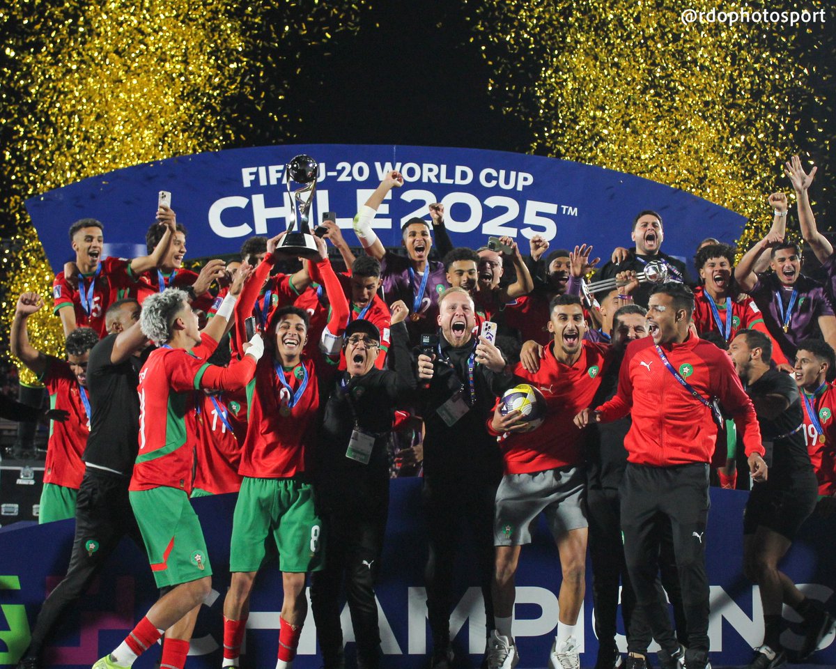 rduqueoyarce's tweet photo. Hoy se cumple 1 año del título 🏆 de Marruecos 🇲🇦 en el Mundial Sub-20 Chile 2025 
Tremendo equipazo el marroquí. 
Las fotos son de mi otro yo @rdophotosport ⚽️📷 https://t.co/Mr14zNT0Hf