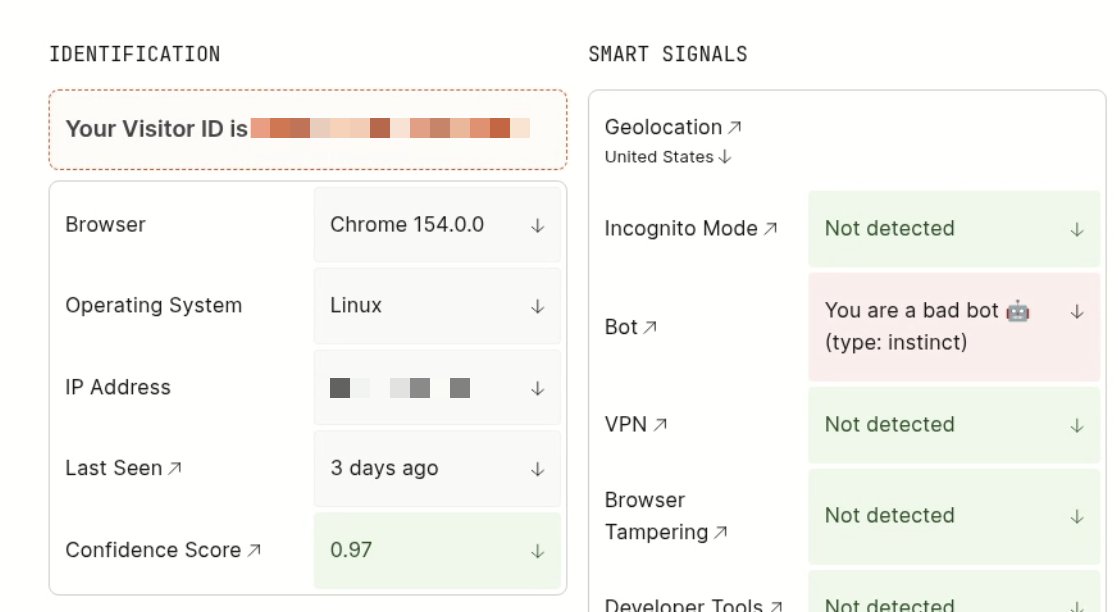 reformedot's tweet photo. Some anti-bot systems have started labeling certain browser providers as "instinct" bots 🤖

Be careful which browser your AI agents run on. Your accounts might be at risk 👹 https://t.co/tFveb4XhNR