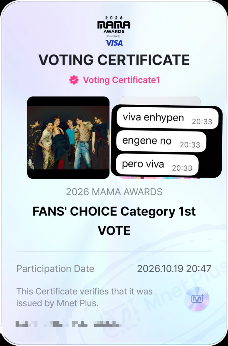 arr_yg8's tweet photo. Estuve deprimida pq separaron a mis ships 💔💔💔 pero deber cívico cumplido 

I vote #ENHYPEN for #2026MAMAVOTE. https://t.co/Qoao37JdvI