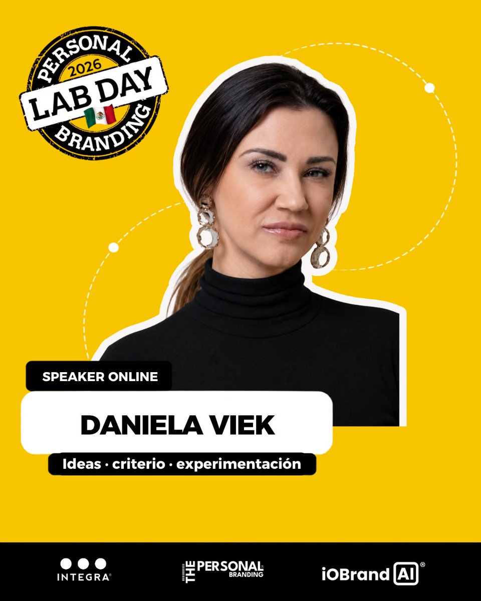 PBLabDay's tweet photo. Hay experiencia que construye autoridad.
Y trayectoria que la convierte en referencia.
Daniela Viek será parte de #PBLabDay2026Online.

Especialista internacional en Personal Branding, RRPP y Estrategia de Negocios, con clientes en +30 países.

💻 YouTube · 7 de noviembre https://t.co/5jmxvVx5GY
