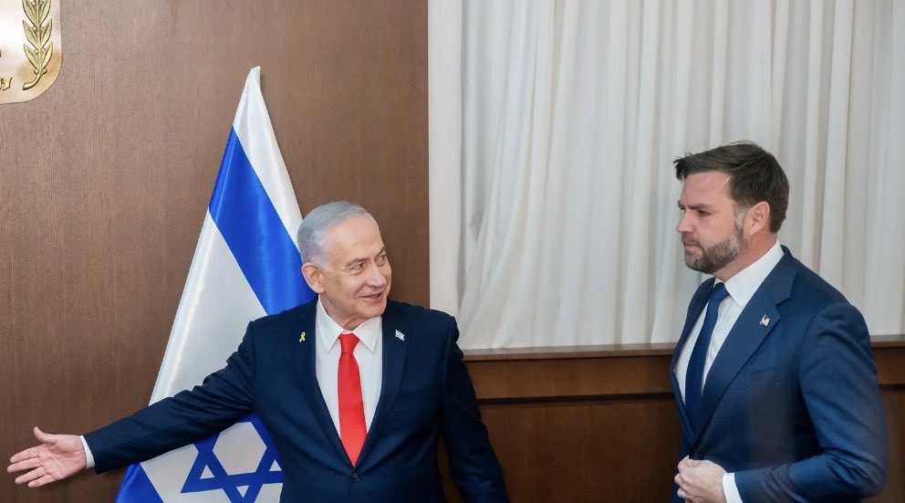 senex_official's tweet photo. While Donald Trump is endorsing his fellow war criminal, Benjamin Netanyahu, JD Vance refuses to.

Why?

Because he has to maintain the image that he “stands up to Israel”. But that couldn’t be further from the truth.

We remember that behind closed doors during his speech with the  Republican Jewish coalition, he promised them that he will work for them for as long as he’s in power.

Not only that, but Peter Thiel created this man from scratch, and has major defense contracts with Israel, and JD Vance has always been Palantirs tool to expand their operations.

JD Vance cannot become the United States president in 2028.

Things will get so much worse. More war, more mass surveillance, and more weaponization of all the institutions meant to protect us.