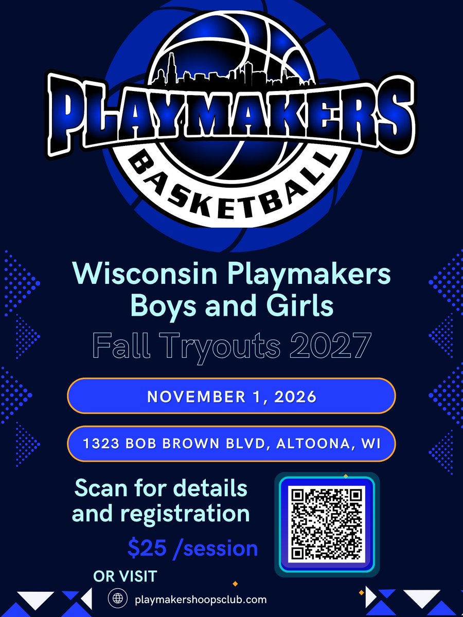 WIPlaymakers's tweet photo. Tryouts only 2 weeks away!  Get signed up now!  

Roster spots available at all age levels!  

Can't wait to get in the gym with current and new Playmakers! https://t.co/0ZCh3lQm3P