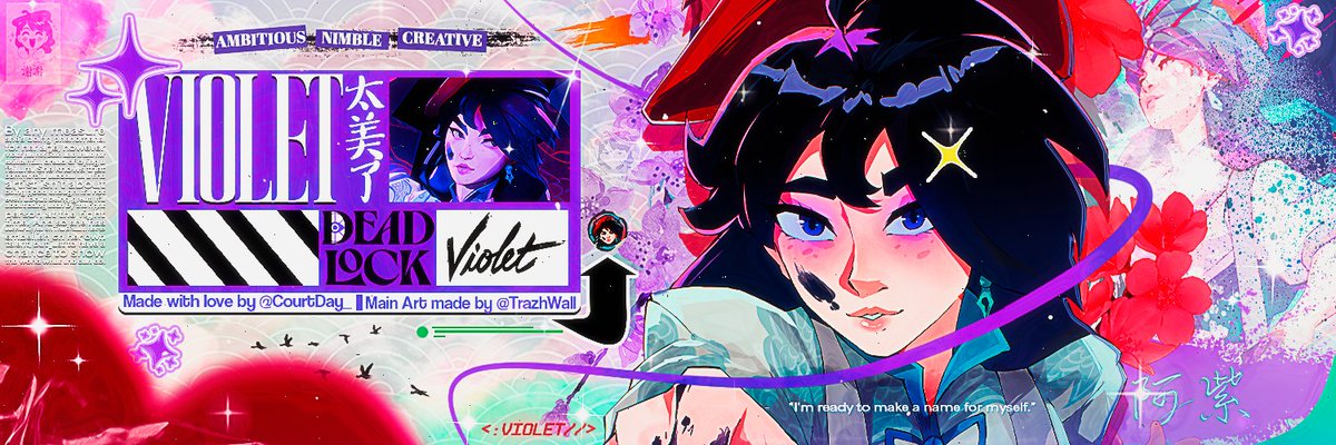 CourtDay_'s tweet photo. banner pronto #violet #deadlock #deadlockfanart https://t.co/DfJv5dWoFe