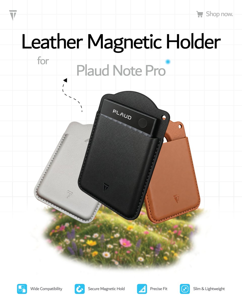 TudiaProducts's tweet photo. A refined finish for your everyday notes. The Plaud Note Pro Leather Magnetic Holder.
#TUDIA #PlaudNotePro #PlaudNoteProCase #MagneticLeatherCase #AIVoiceRecorder https://t.co/L1Xhb7tNjH