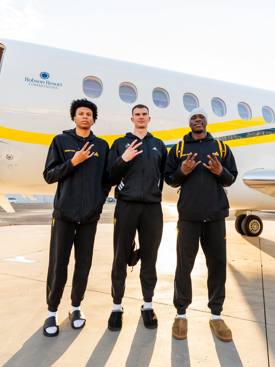 TheSunDevils's tweet photo. The Sun Devils are on their way to the 2026 Monster Energy Big 12 Basketball Media Day 🔱 https://t.co/6DZbkusaC4
