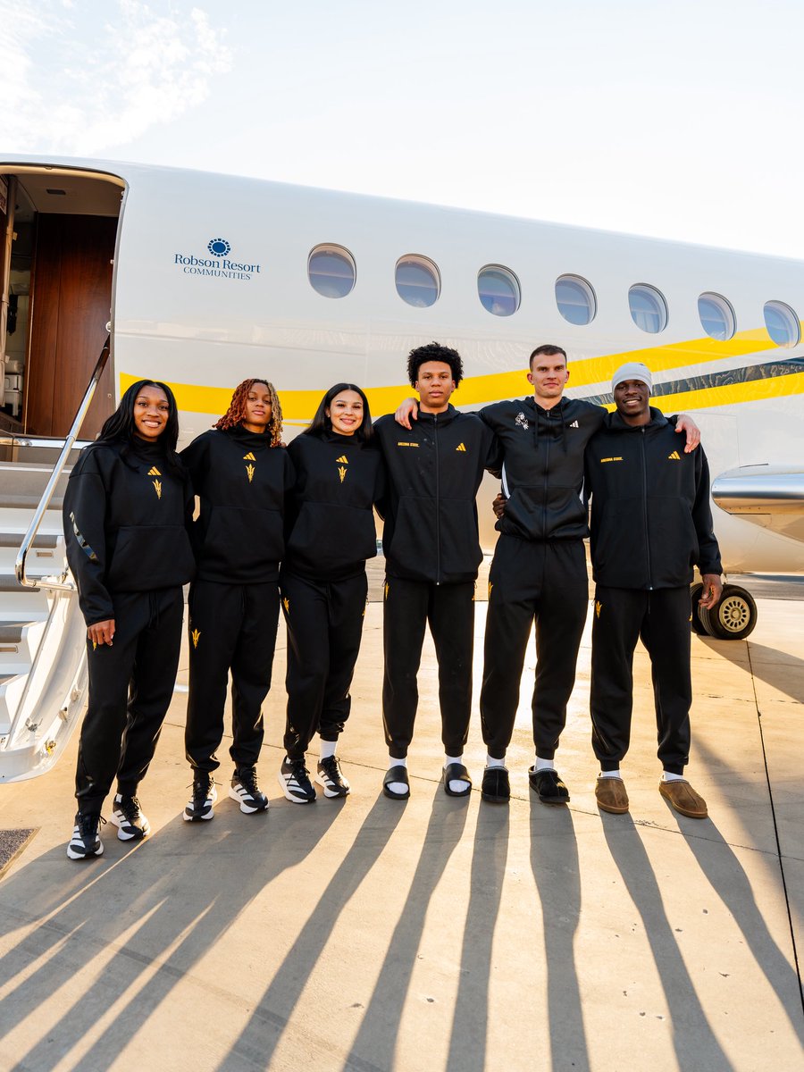 TheSunDevils's tweet photo. The Sun Devils are on their way to the 2026 Monster Energy Big 12 Basketball Media Day 🔱 https://t.co/6DZbkusaC4
