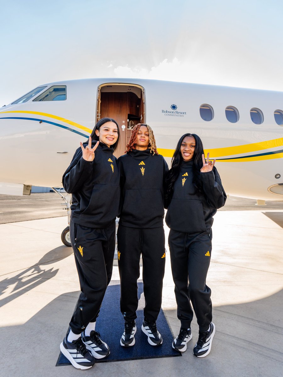 TheSunDevils's tweet photo. The Sun Devils are on their way to the 2026 Monster Energy Big 12 Basketball Media Day 🔱 https://t.co/6DZbkusaC4