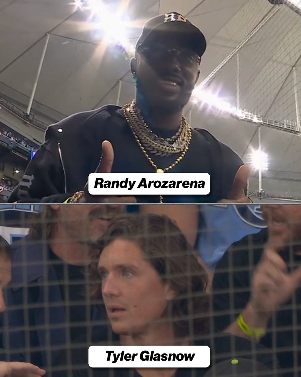MLBONFOX's tweet photo. Former Tampa Bay Rays players Randy Arozarena (2020-2024) and Tyler Glasnow (2018-2023) are in attendance for Game 6 of the ALCS https://t.co/UclmnuKwnh