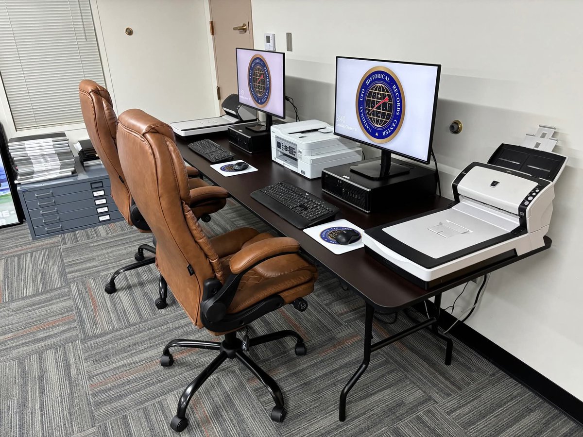 NUFOHRC's tweet photo. We wish to sincerely thank Sandoval County for the allocation of county funds to improve our archive. This past weekend we installed new state of the art scanners; replaced aging file cabinets; and installed new shelving in our library as part of its overall expansion. https://t.co/YslXQN0RHd