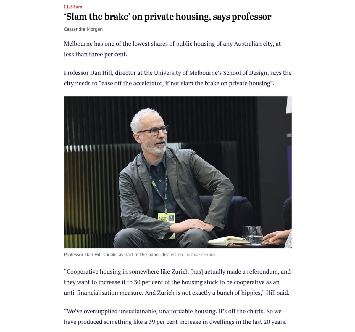 jonobri's tweet photo. Every day I get more and more disillusioned with our cohort of vibes-based housing academics.

Nothing he's saying here about Zurich is meaningfully true. No one knows what 'anti-financialisation' means, and there's no evidence it has achieved anything. https://t.co/8anop22ZiY