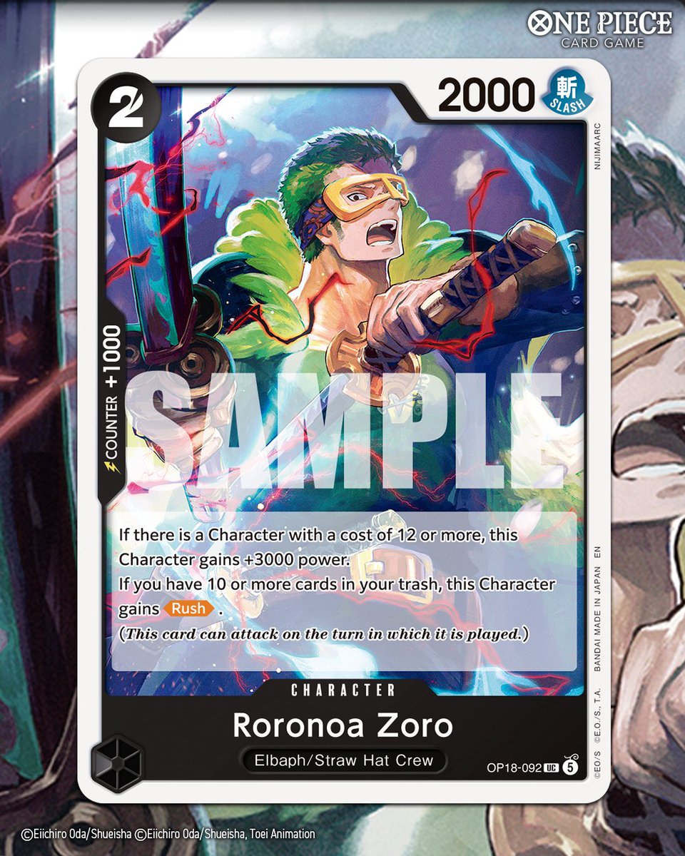 ONEPIECE_tcg_EN's tweet photo. -THE DOMINANCE OF GOD- [OP-18]

Roronoa Zoro is looking stylish!

Releases November 2026!

#ONEPIECE
#onepiececardgame https://t.co/ElAY5ablJW