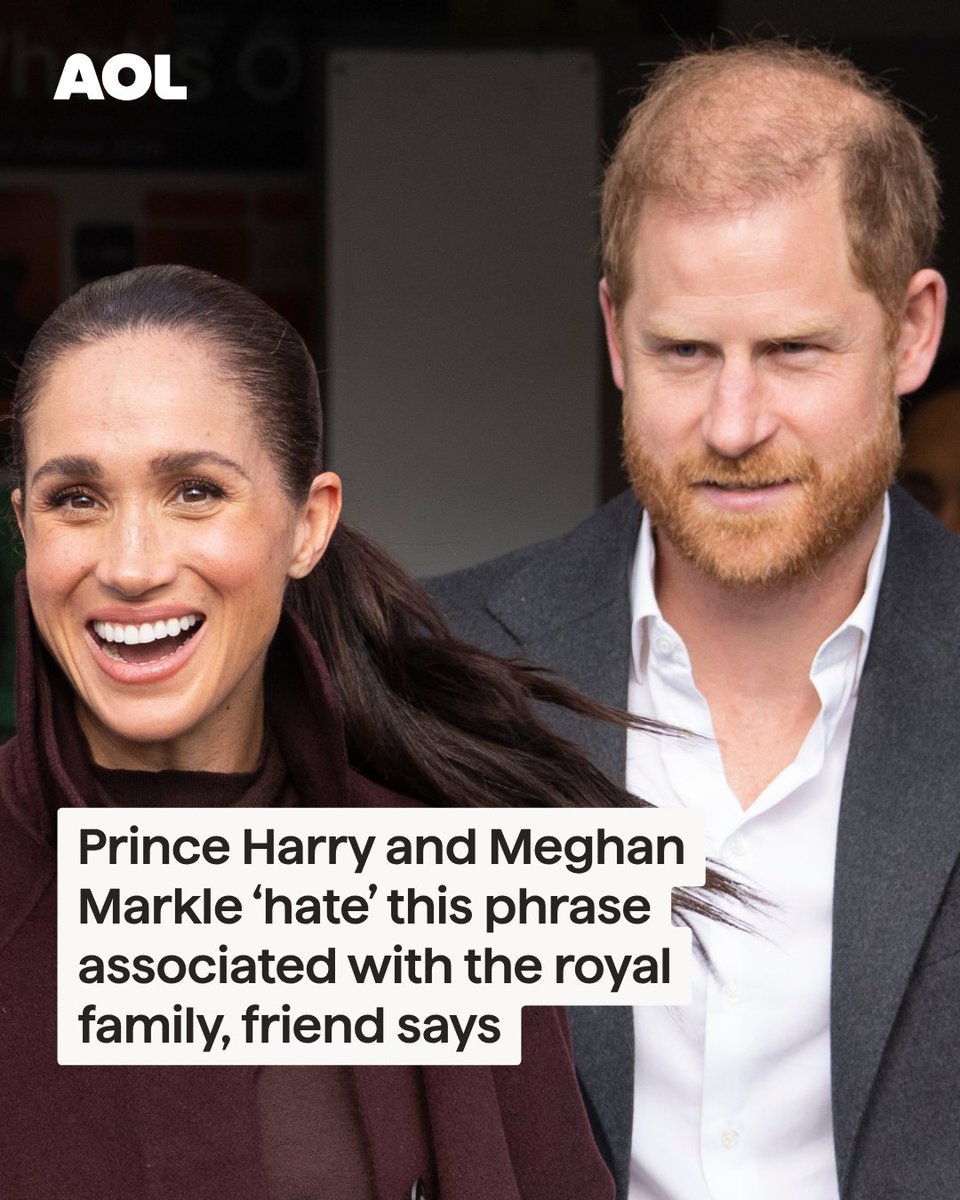 AOL's tweet photo. Prince Harry and Meghan Markle are settling into their new life back in the UK, but according to a friend, there's a phrase that's often used to describe the royal family that they can’t stand. Find out what it is and why the couple reportedly takes issue with it, plus the latest on Harry’s relationship with his family, at the link below. (Source: InStyle)

👑 https://t.co/WQNAK8OJcu
