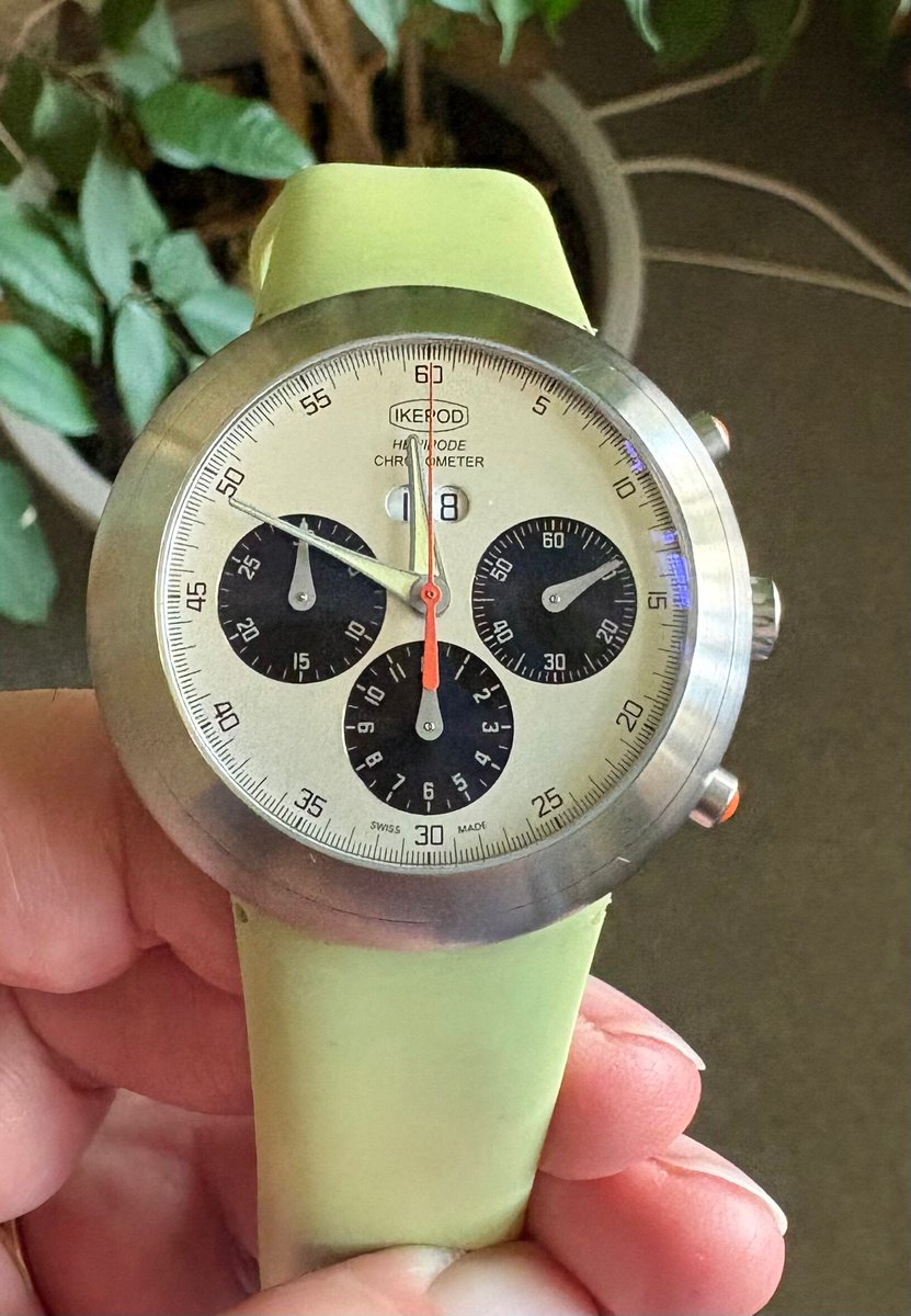 WatchPatrolRF's tweet photo. 🛸 The Hemipode’s UFO case and grand date feel straight out of the space age. Marc Newson design means every curve is intentional. You don’t see these often, especially boxed. #Ikepod #Newson #Hemipode #bearddude
💰 $3,931 at https://t.co/x5eRhZZbm3 https://t.co/5czhytdwYf