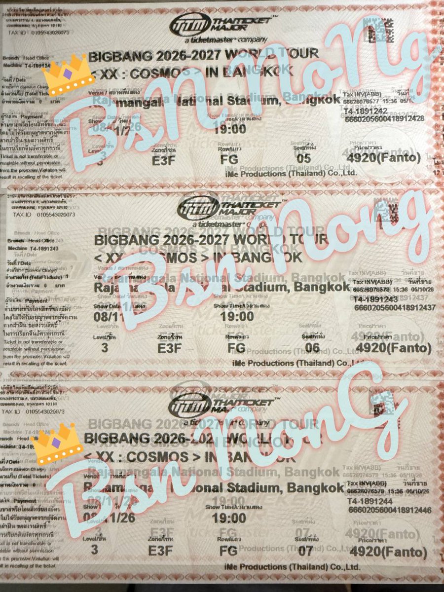budsaneenn's tweet photo. เทๆๆ

ปล่อยบัต���เราเอง วันอาทิตย์ 8พ.ย.
ราคาหน้าบัตร  4,900 บาท  3ใบติดกัน

1ใบขาย 2ใบขาย 3ใบติดก็ขาย 
ขายใบละ 4,500

สนใจdm💌ทักคุยกันได้คะ
นัดรับเซนทรัลลาดพร้าว เซนทรัลพระราม9 แฟชั่น

✅นัดรับจ่ายสด 
❌ไม่มีมัดจำ❌

#BIGBANG 
#COSMOS_WORLD_TOUR_IN_BANGKOK 
#ตลาดนัดbigbang https://t.co/EiFidyaA3U
