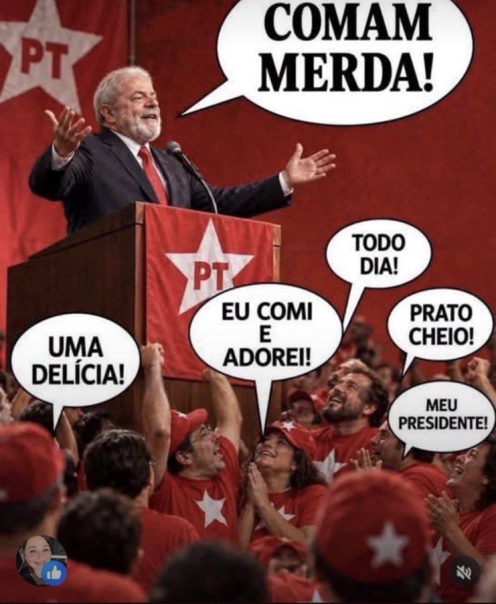 Antonio3419481's tweet photo. @JacqueOmuniz Concordo!
Lula é ladrão, corrupto e um canalha! https://t.co/4Uwt5uVaI0