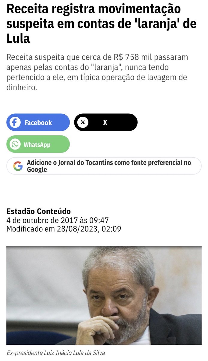 Doutrinadorg's tweet photo. ABRE AS CONTAS DO TEU LARANJA 🍊 LULA!!

#LulaLadrão https://t.co/5NjG31tZle