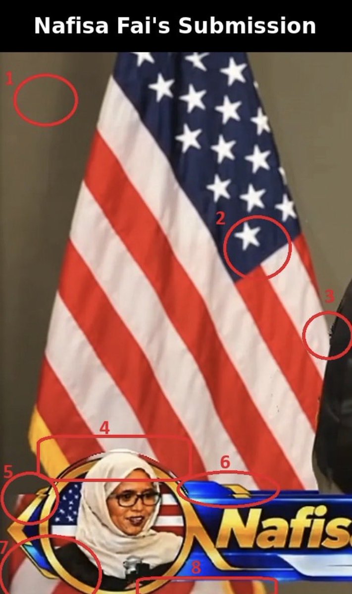 EndWokeness's tweet photo. Nafisa Fai literally used AI to fix the flag and now they're calling the real one AI https://t.co/3pGB5YFpfl