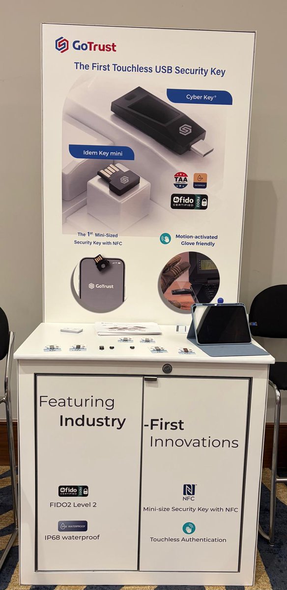 GoTrustID's tweet photo. GoTrust is at FIDO Alliance Authenticate 2026 in Carlsbad this week!
We’re showcasing Cyber Key – the world’s first touchless USB security key, ideal for glove-wearing professionals in cleanrooms, law enforcement, and healthcare.
#GoTrust #Authenticate2026 #CyberKey https://t.co/3V8ESfWm4M