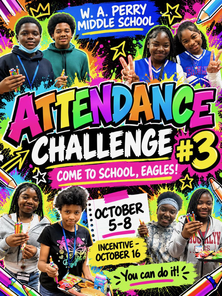 WAPerryMS's tweet photo. Congratulations to our 174 Attendance Challenge #3 winners! 🎉 These Eagles showed up, stayed committed, and earned a little celebration! Let's keep the momentum going! It's COOL to come to SCHOOL! We want our Eagles here EVERY DAY! #RiseTogetherSoarForever https://t.co/b3apekvag6