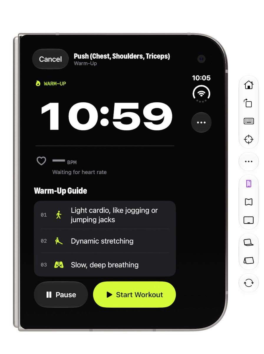 mweinbach's tweet photo. I am having fun redoing my workout app for the like 6th time https://t.co/jnQBll5dIa