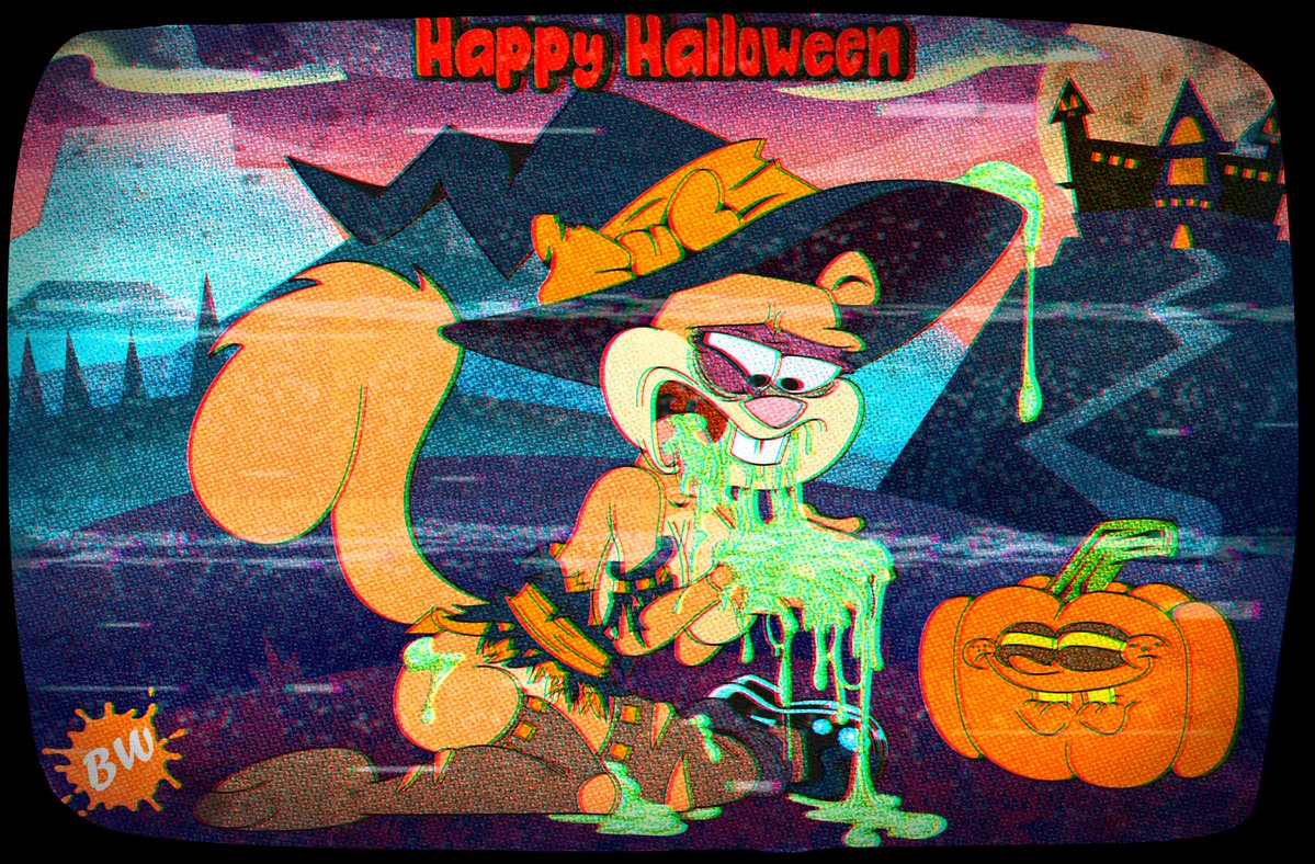 BaWart616's tweet photo. Happy Halloween 

#furryart  #sandycheeks  #parody #halloween2026  #halloweenart  #nsfw #drawing https://t.co/d0fTGdjdxI