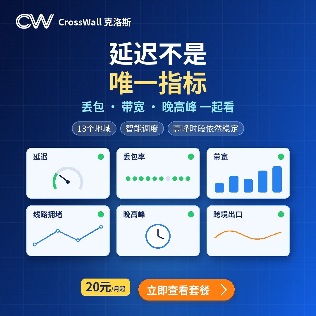 cwnetwork8's tweet photo. 选网络加速器，到底该看什么？

延迟只是其中一个指标。
还要一起看：
丢包率
带宽
线路拥堵
晚高峰表现
跨境出口

克洛斯覆盖 13 个地域，智能调度，高峰时段依然稳定。
官网：https://t.co/bwNLC0NJlg https://t.co/8gK8pEmJwY