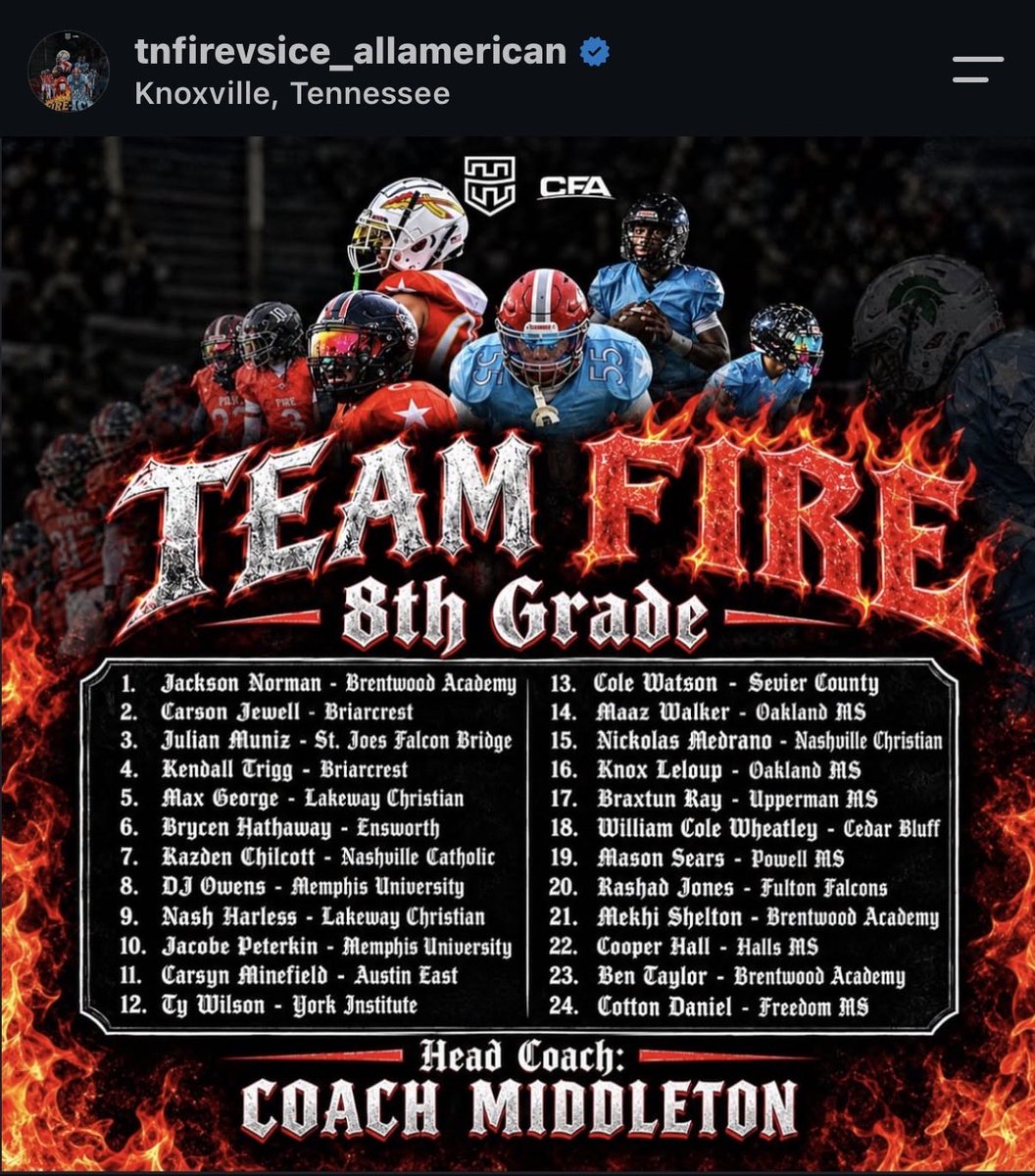 CarsonJewell7's tweet photo. Team 🔥🔥 TN Fire VS Ice All- American Game in Knoxville TN https://t.co/RknQsLPLKM