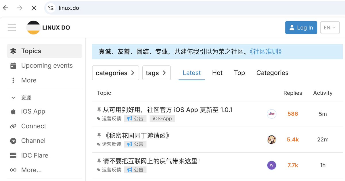 Jamesmv49's tweet photo. 分享几个做X必须要关注的热门论坛，追热点、找信息，能给你省下不少时间

1.V2EX (https://t.co/TvrGv9aqxn)：著名的程序员社区，服务器、海外支付、VPN、路由器等等，具备很高的专业深度。

2.美卡论坛（https://t.co/qDWz67aAwu）：玩美国信用卡的大本营。哪张卡开卡送钱、银行羊毛怎么薅，全是真人实战帖。

3.NodeSeek（https://t.co/w6BfDBUGfr）：中文主机圈中著名的 VPS、独立服务器及网络技术交流论坛。主流的VPS，如搬瓦工、DMIT、OVH、Hetzner 等都有很深的讨论。

4.一亩三分地（https://t.co/kcZ7L5MMSV）：留美华人社区，身份、税务、银行开户的攻略和 DP 最全，追美国区热点必备。

5.HostLoc（https://t.co/pnuGTSjblZ）：老牌主机交流论坛，VPS 测评和交易信息密集。

6.LinuxDo（https://t.co/NXW9RKSvd1）：AI/技术圈当红社区，“福利羊毛”区天天有 AI 订阅和 API 额度的羊毛，干货浓度高。

7.恩山无线论坛（https://t.co/EkfhwfjCuh）：路由器/软路由/科学上网硬件第一站，刷机、OpenWrt、旁路由教程最全。

8.LowEndTalk（https://t.co/hvH0k5VENN）：英文版 HostLoc，VPS 促销和测评第一手，黑五必蹲。

9.Reddit（https://t.co/yJlupHHSSo）：美国信用卡羊毛的英文源头，很多 deal 先从这儿爆出来再传回中文圈。

10.Hacker News（https://t.co/zBgg7cbzez）：英文科技新闻源头，AI 和创业动态最快，适合追大新闻。
