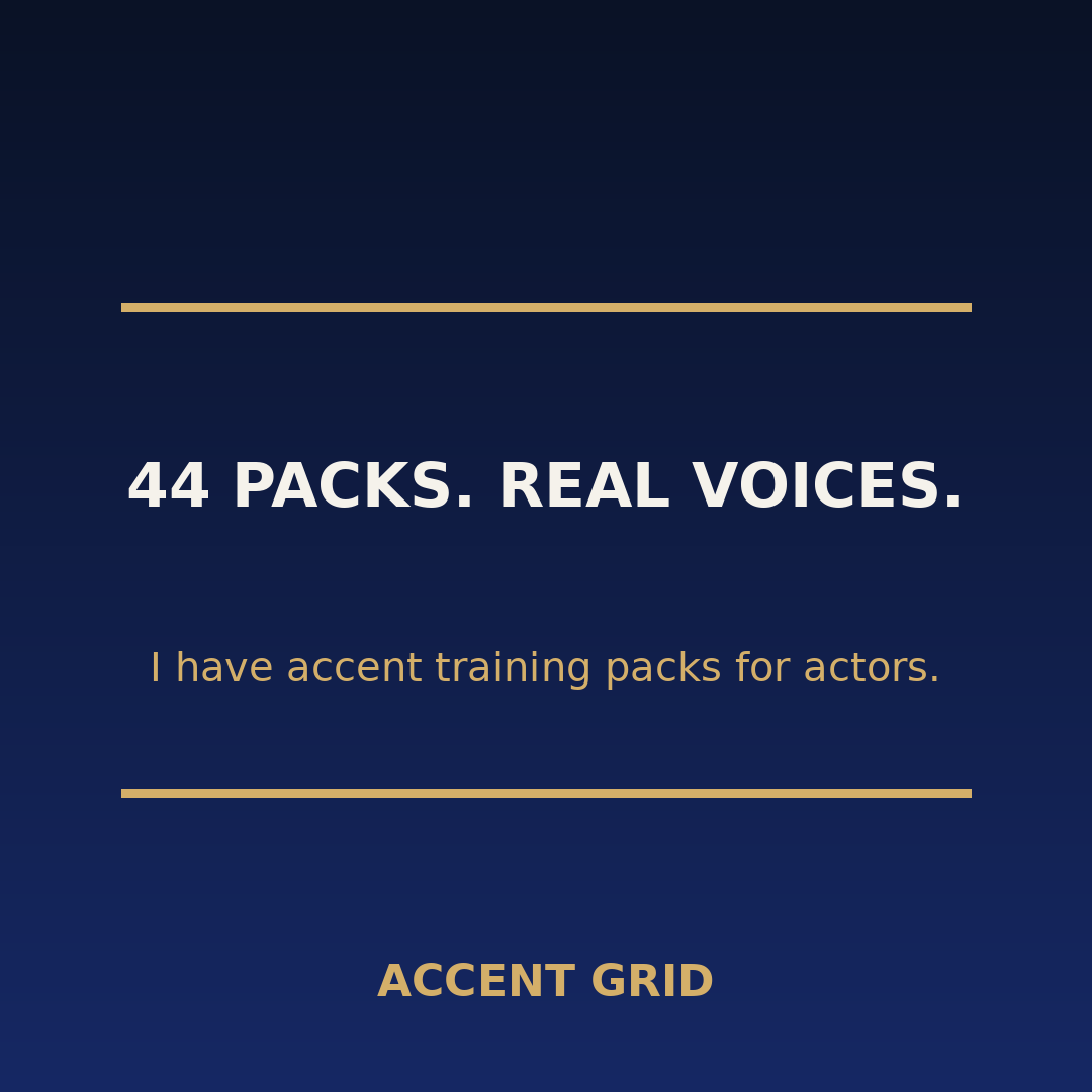 accentgrid's tweet photo. I have accent training packs for actors, built from real native recordings. The Italian Accent pack is there when you need the musicality, not just the sounds. Details when you ask, always. #VoiceTraining https://t.co/yjv0PThDRZ