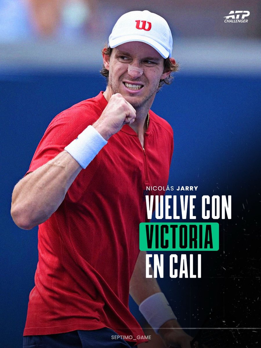 Septimo_Game's tweet photo. SE LLEVÓ EL DUELO CHILENO 🔥

Después de seis meses, Nicolás Jarry retornó a las canchas y le ganó a Tomás Barrios en el Challenger de Cali 🇨🇴

Aprovechando el WC por parte de la organización, Jarry superó a Barrios (campeón defensor) por 6-4 6-7 6-2 🎾

Next: Pucinelli/Pereira. https://t.co/yCgNeAUrfY