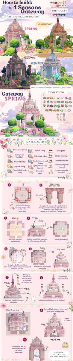 piixeljuly's tweet photo. Pokopia | Four Seasons Gateway🌷🪸🥀❄️
One base structure, four completely different vibes! 🏛️ 
I wanted to show you how versatile your ancient builds would be by easily switching up the decorations and color palette. 
#pokemon #pokopia #pokopiabuilds #ぽこポケ #ぽこあポケモン https://t.co/QjfjIZxyN9