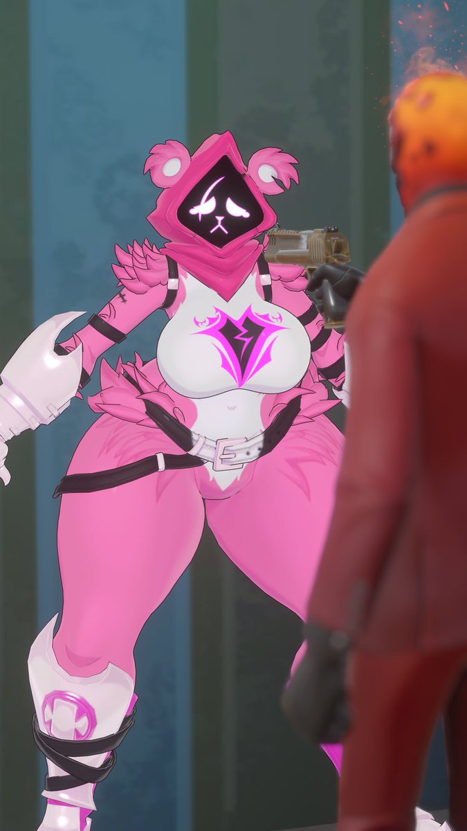 Psycho_Scoobs's tweet photo. “Kinda feel bad now~…how about you get spared and you help me win~…” ❤️‍🔥

Running duo’s yet again with the amazing @GlaDosXpa 🖤🧡 ~ like and follow for more content 

#VRChatPhotography #vrchat #nsfw #RTL #Fortnite #RavenTeamLeader https://t.co/kWrFNIqEB8