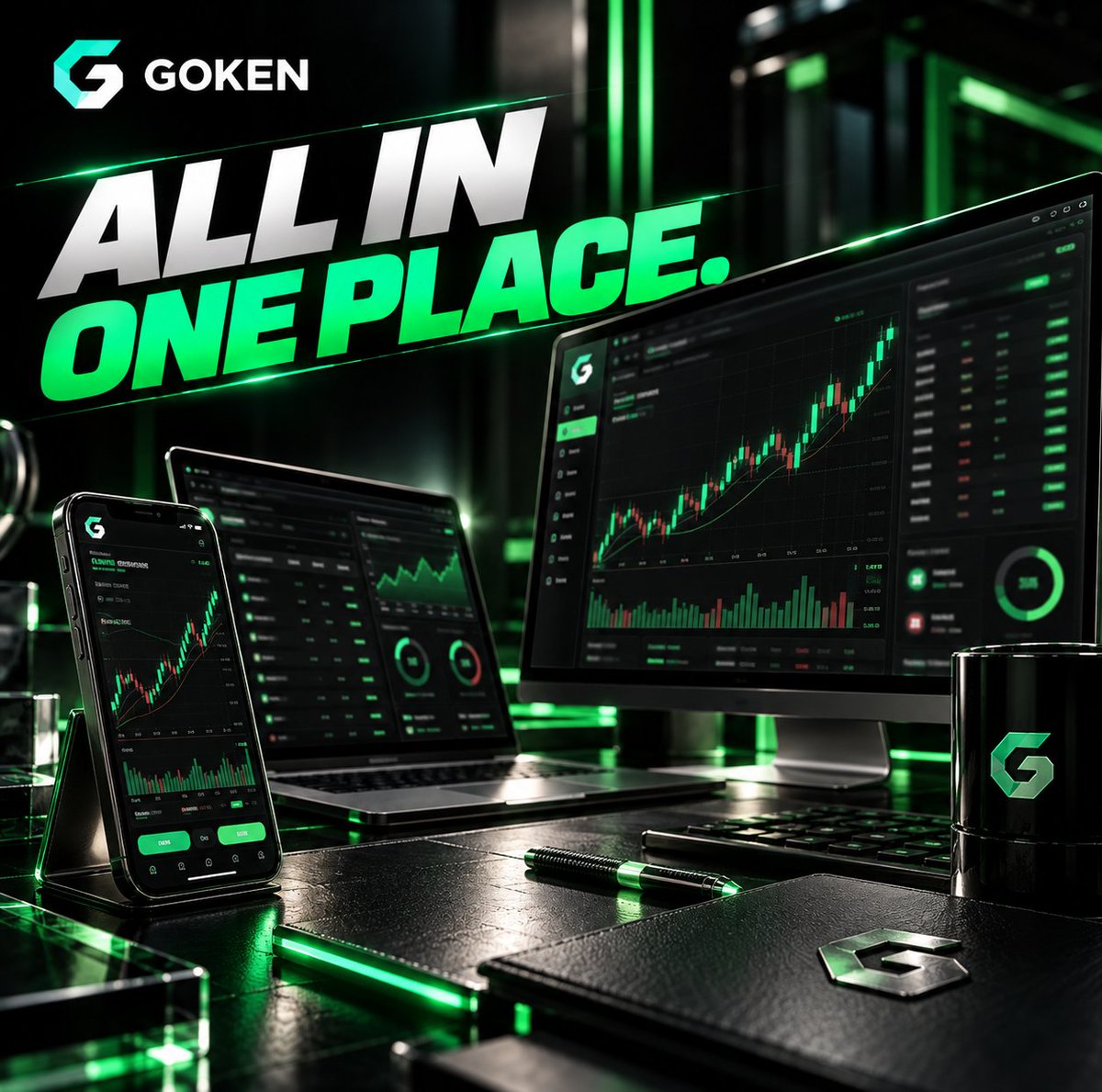 propgoken's tweet photo. 💻 ALL IN ONE PLACE.

Everything you need for trading, all in one space.

Why switch between multiple screens and platforms when you can keep everything connected?

GOKEN Prop Trading brings market analysis, charting, and account monitoring together in one streamlined experience.

📊 Explore market movements with powerful charts
💻 Stay connected across desktop and mobile
⚡ Enjoy a simpler, more efficient trading experience

Less complexity. More focus on what matters.
One Platform. One Experience. GOKEN. 🚀

#GOKEN #PropFirm #PropTrading #TradingPlatform #TradingChallenge