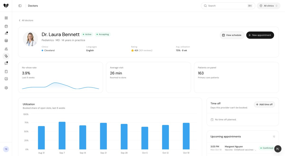 x414423's tweet photo. Dashboard design for lindenHealth - https://t.co/WHlpnzueMb

Built with @shadcn @huge_icons @nextjs  @tailwindcss https://t.co/qKF3XTrY7W