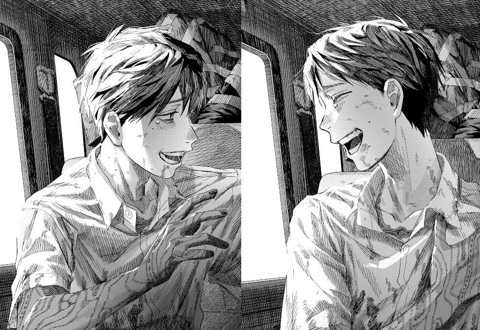 Cernooooo's tweet photo. Six whole panels of this and him laughing and smiling. He's never looked this happy in the entire series, ohhhhh... https://t.co/tjtHmdxsXw