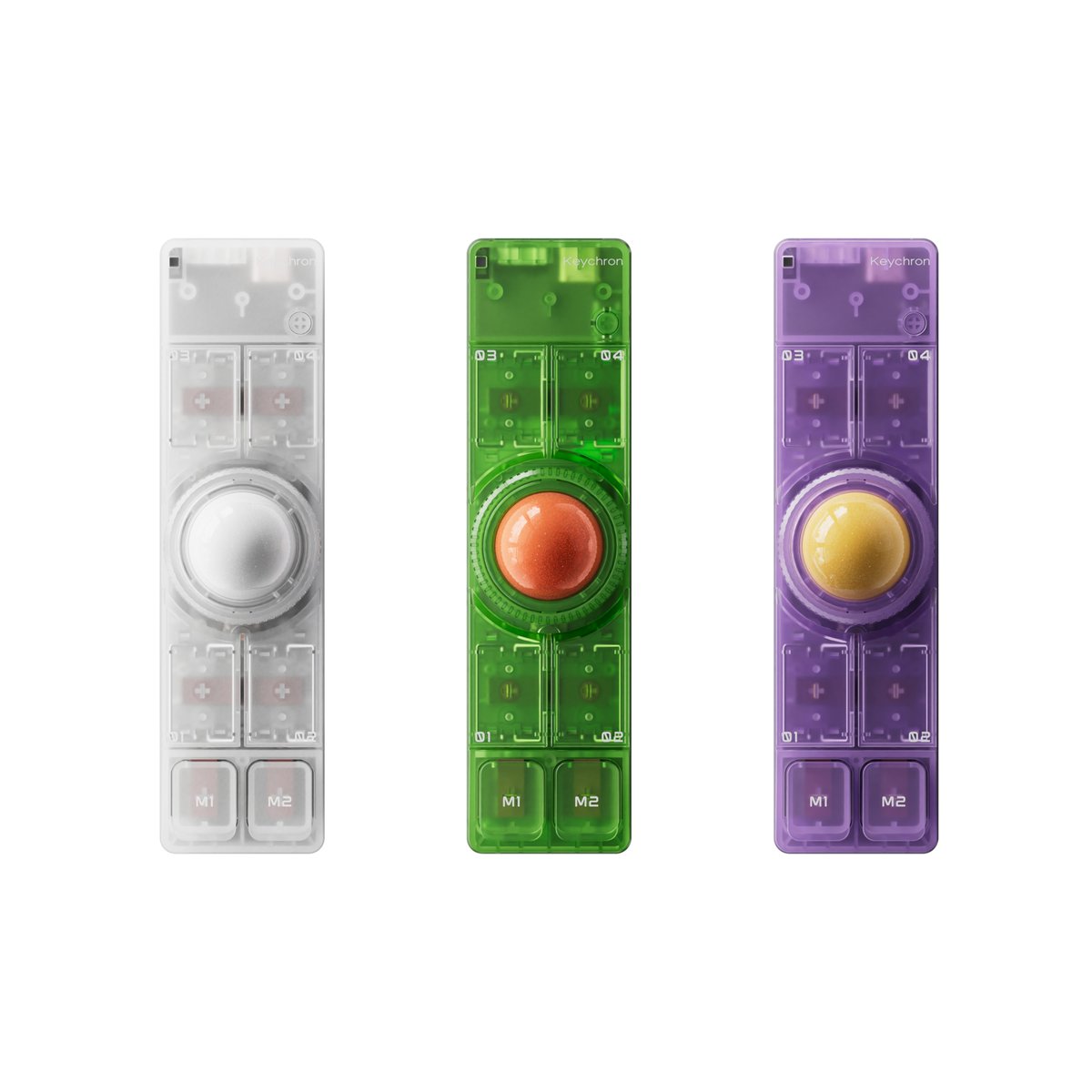 gizmodojapan's tweet photo. 「Keychron Nape Pro SE」解禁！
・スケルトン3色
・48gの重くなったボール（ボールのみの販売あり）
・ラッチなしホイール（スピーカーによるコリコリ音あり）
・税込10,753円〜（超早割価格・送料別）
・Nape Pro専用ポーチも登場
・10月22日（木）19時から先行販売スタート↓↓ https://t.co/R0pVaMTgYz