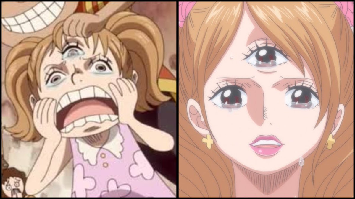 OniOpc's tweet photo. @dekopon_cat @goethe_kyodai ¿El tercero ojo de Pudding era tan repulsivo como para ser tachada como un ser horripilante por su familia?

No son casos aislados, es la triste realidad de la familia Big Mom, todos son criados con la idea de que son adefecios, a avergonzarse de quienes son y mantener la imagen. https://t.co/QoFiP0PNFv