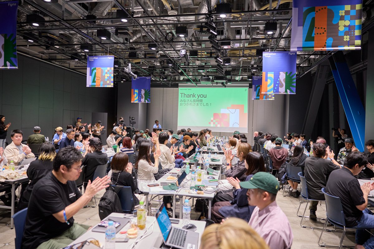 FigmaJapan's tweet photo. 日本初のFigmaハッカソン「Makeathon: Tokyo」が無事終了しました！🎨

Figma AIを使って、自由な発想からさまざまな作品が誕生！参加者の皆さんのアイデアとクリエイティビティにあふれる1日となりました💡

ご参加いただいた皆さま、ありがとうございました！🙌
#Makeathon　#ハッカソン https://t.co/N18keQs8hn